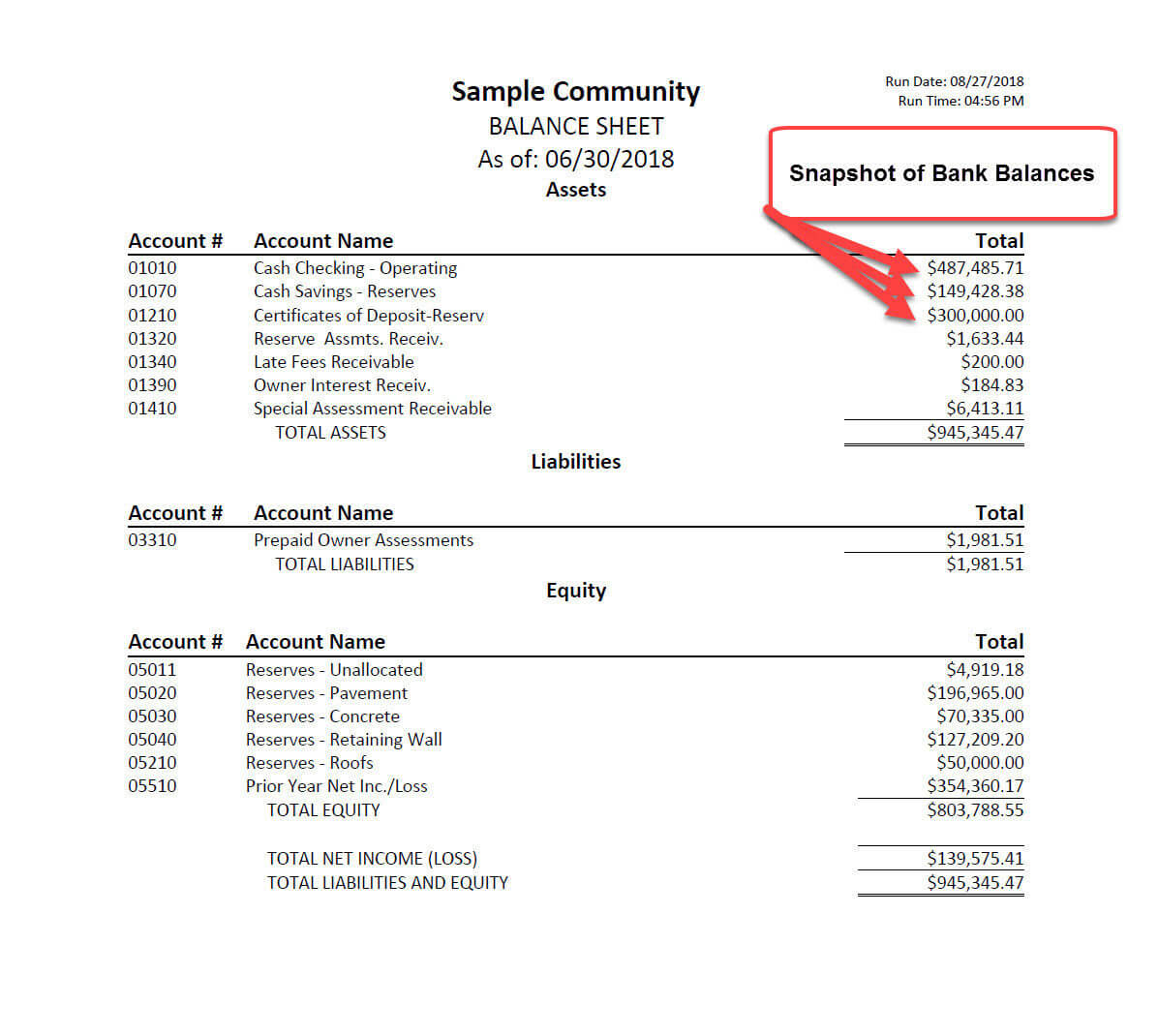 hoa financial reports condo association community financials petty cash spreadsheet example explain balance sheet in detail