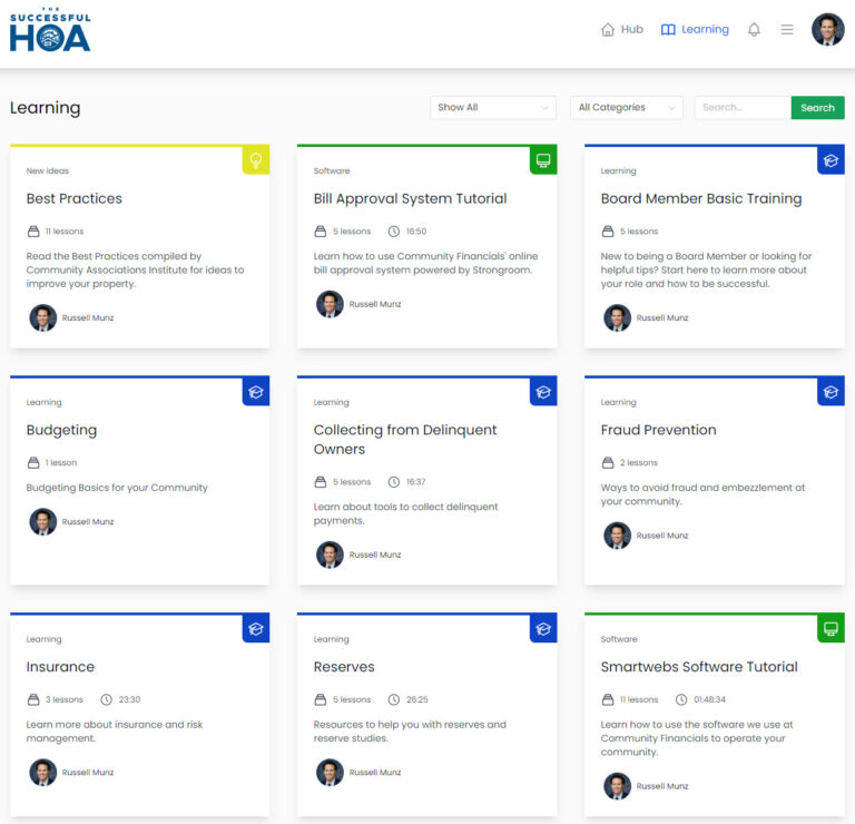 Online Learning Academy for HOA and Condo Board Members