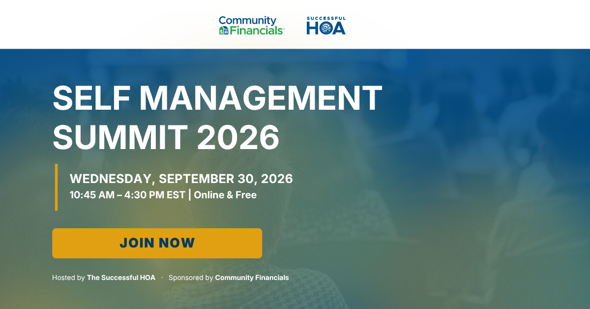 Behind the Self Management Summit: Why Community Financials Built a Free Full-Day Event for HOA Boards